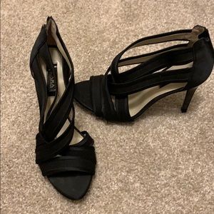 Zara black strappy heels